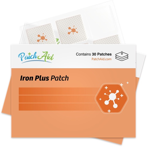 [BRSW2EL7CINQOGY3] PatchAid Iron Plus Topical Patch | 50mg Iron with C & A (Beta-Carotene) for Energy Support, Non-Constipating Formula, 8-Hour Wear & Slow Release, 30 Day Supply