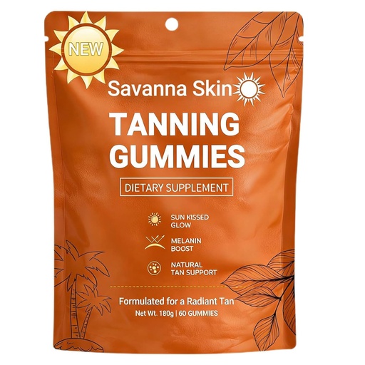 [BRSRGCQ7CMCRG2QY] Skin Tanning Gummies for Women, Tanning Gummies that Work Fast Without Sun with Astaxanthin, Beta Carotene & Vitamin C, Skin Radiance for Natural Looking Glow (1PC)