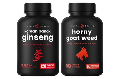 [BRSWYGL6CV7REG3K] NutraChamps Korean Ginseng and Horny Goat Weed Bundle