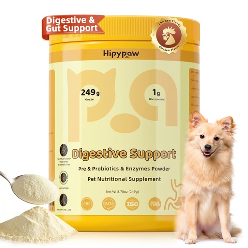 [BRSRGYIODMFRAEIZ] Digestive Probiotics for Dog - Digestive Enzymes Plus Probiotics & Prebiotics Promote Digestion and Regulate Gut Microbiota Balance for Cats and Dogs - 8.7oz Powder