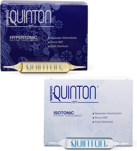 [BRSREYALDIMQK3TV] Quicksilver Scientific Original Quinton Hypertonic and Isotonic Bundle with Sea Water Minerals for Hydration, Electrolyte Support, Energy, Recovery, Detox, and Relaxation