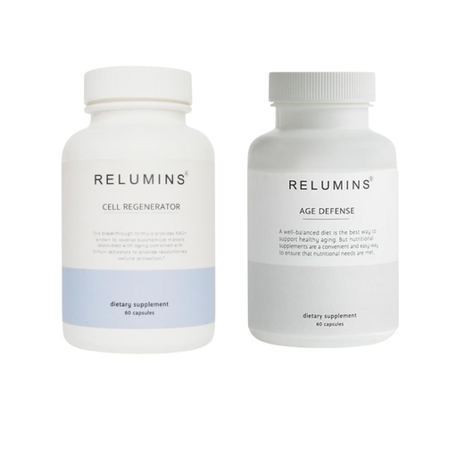 [BRSREGDRDEFAY2T6] Relumins Cellular Renewal Duo – Advanced Cell Regenerator + Age Defense Complex – NAD+ & Energy Support with Resveratrol, CoQ10 & Glutathione – Two-Step Daily Wellness System