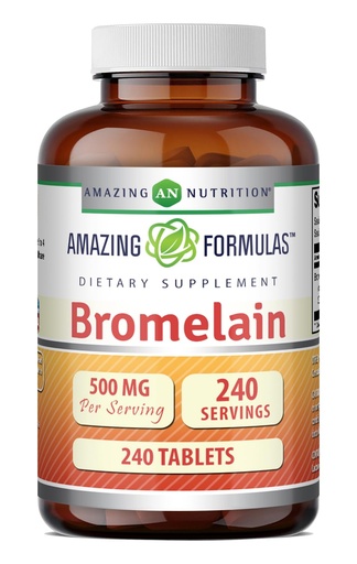 [BRSROYY2AUBGGFY6] Amazing Formulas Bromelain 500 Mg | Tablets Supplement | Non-GMO | Gluten-Free | Made in USA (Pack of 1 | 240 Count)