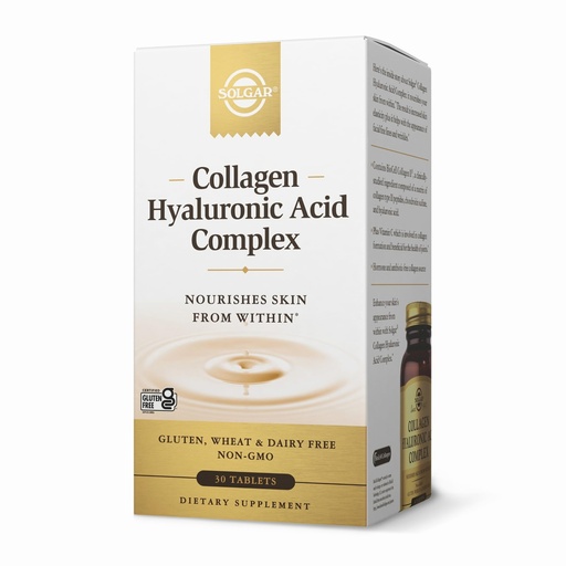 [BRSWIFT2BMIRAYD2] Solgar Collagen Hyaluronic Acid Complex - 30 Tablets - With Hydrolyzed Collagen Type 2 & Chondroitin - Non-GMO, Gluten & Dairy Free - 30 Servings