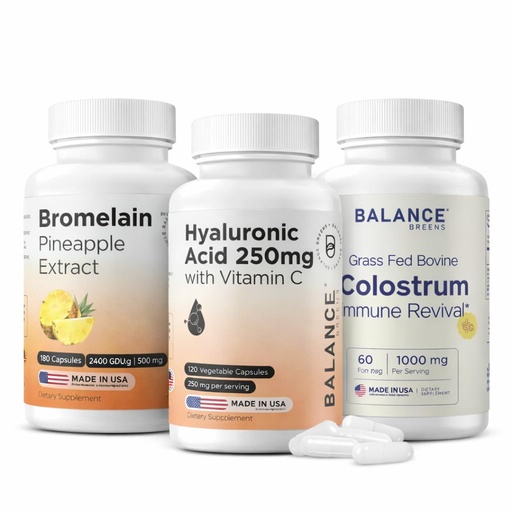 [BRSRGHQ5OQMGM2DA] Bromelain + Hyaluronic Acid + Colostrum Complete Digestive, Mobility & Gut Wellness Bundle