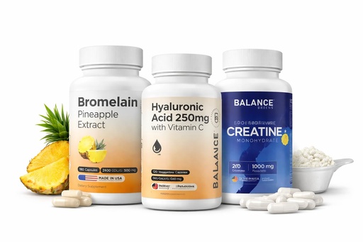 [BRSRGHQ5BB7BEGQ7] Balancebreens Bromelain + Hyaluronic Acid + Creatine Active Mobility, Hydration & Digestive Support Bundle