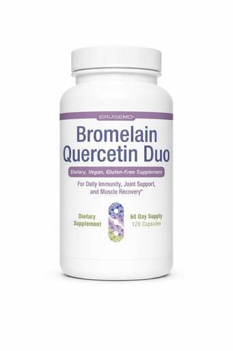[BRSRGBD4CUNG2D3X] Bromelain 500mg (2,400 GDU/g) + Quercetin 500mg Duo Supplement – Immune & Inflammation Support, Joint Support & Muscle Recovery – Antioxidant Enzyme Blend – 120 Capsules (60-Day Supply)