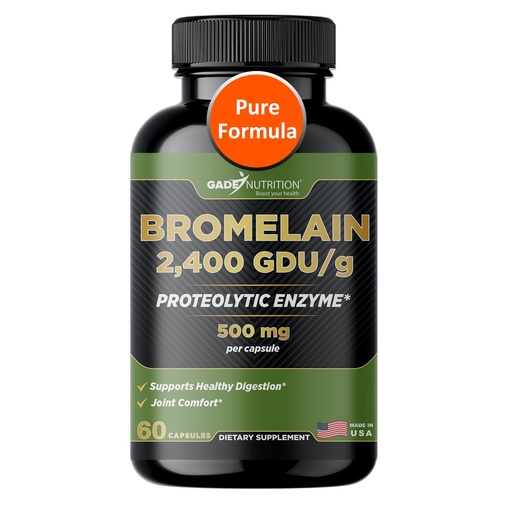 [BRSRACT6B4PBQDI7] Gade Nutrition Bromelain Supplement in Capsules | Bromelain 2,400 GDU/g - 500mg per Capsule - Digestive Enzymes & Joint Support Supplement – Proteolytic Enzymes for Digestion, Fresh Pineapple Source