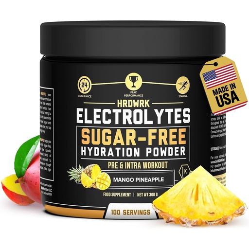 [BRSWYZAEPMBGGALJ] MMA Nutrition HRDWRK Electrolytes Powder with Magnesium, Potassium - Sugar Free Electrolytes Boost Endurance and Reduce Fatigue with This Electrolytes Supplement - Maximum Hydration - Keto Friendly