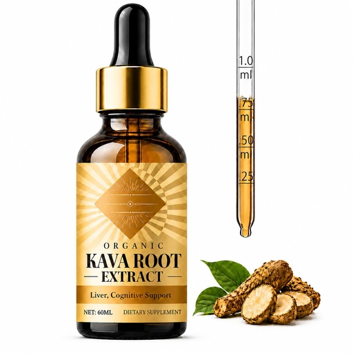 [BRSRYZLQOYPQE3DG] Premium Kava Root Extract Liquid Drops 2 oz | Natural Fast Absorbing Formula for Relaxation, Calm Mood and Nighttime Wellness Support