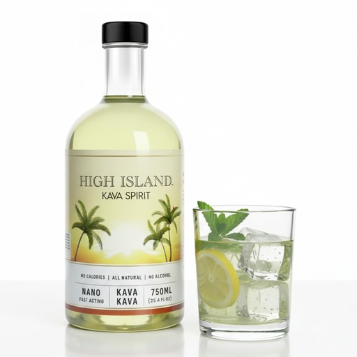 [BRSREAAZCECRGCLK] High Island Kava Non Alcoholic Spirit, 750mL Bottle | Kava Kava Drink | Non Alcohol Alternative Spirit for Mixed Drinks | No Calories | All Natural | (25 Servings)