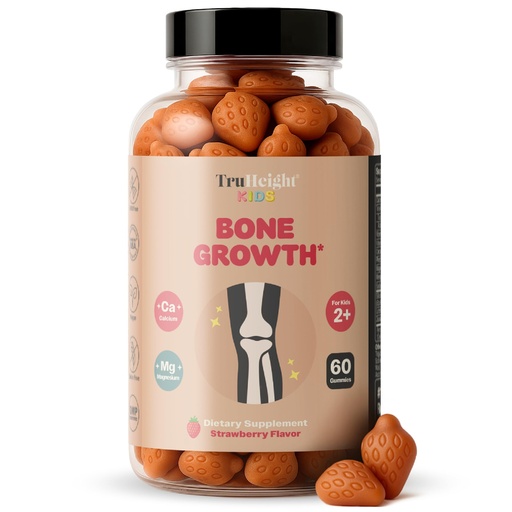 [BRSROZIFCJ5BG3Q3] TruHeight Kids Bone Growth Gummies (Strawberry, Ages 2+) Tall Nutrition for Natural Growth for Kids & Toddlers - Vitamin D, Calcium, K, Magnesium Multivitamin, Bone Strength Vitamins, D3 K2, Taller