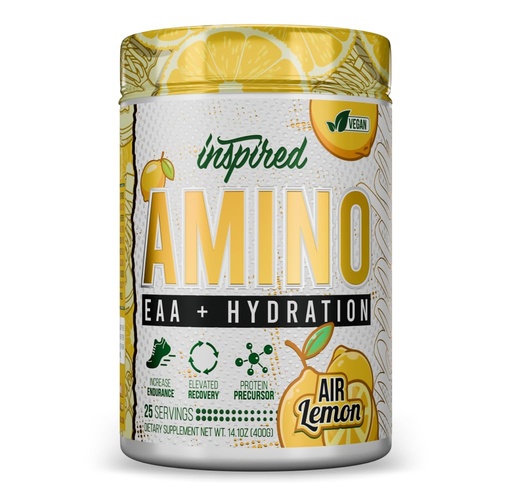 [BRSRGFI6AB6R6YD7] Inspired Amino Essential Amino Acids Powder + Hydration | Vegan EAA and BCAA Powder | EAAs + BCAAs + Amino Energy Supplement Plus Coconut Water + Hyaluronic Acid + Aquamin Sea Minerals (Air Lemon)