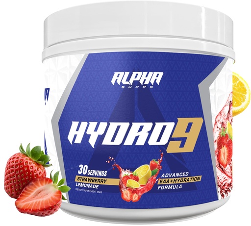 [BRSRECA6BUIQKHQV] Alpha Supps Hydro 9 Aminos | EAA + Hydration Formula | Essential Amino Acids EAAs Powder with BCAAs & Electrolytes 30 Servings - Strawberry Lemonade