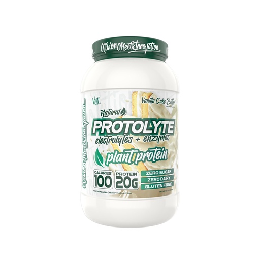[BRSROBADOYNBUE37] Protolyte Natural Plant Protein by VMI Sports with Electrolytes and Enzymes | Zero Sugar – Zero Dairy – Gluten Free | 20 G Protein + 10.5 G of EAAs (25 serving, Vanilla Cake Batter)
