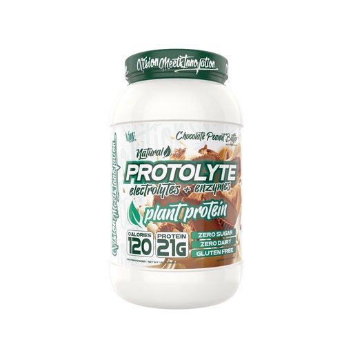 [BRSROBABDEPB4G3D] Protolyte Natural Plant Protein by VMI Sports with Electrolytes and Enzymes | Zero Sugar – Zero Dairy – Gluten Free | 20 G Protein + 10.5 G of EAAs (25 serving, Chocolate Peanut Butter)
