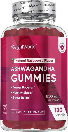 [BRSW2ZY2BZ7AADQ3] WeightWorld Ashwagandha Gummies for Women and Men 1200mg - 120 Gummies (2-Month Supply) - Ashwagandha Supplement Gummies for Energy Booster, Healthy Sleep & Stress Relief - Vegan & Gluten-Free