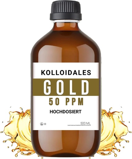 [BRSRACT3AV7GGGY2] Colloidal Gold Solution, 50 PPM, 500ml, High Purity 99.99%