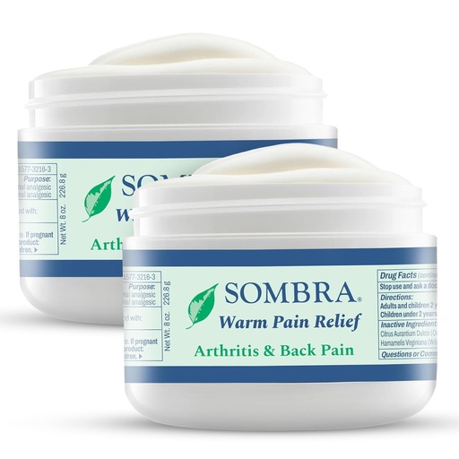 [BRSWIG3ZC54GG23E] Sombra Warm Pain Relief Gel, Warm Relief for Arthritis and Chronic Pain Pre-Workout Muscle Rub Vegan Formula Free of Artificial Fragrances, Dyes, NSAIDs, Wax, Petroleum, Alcohol - 8oz (2 Pack)