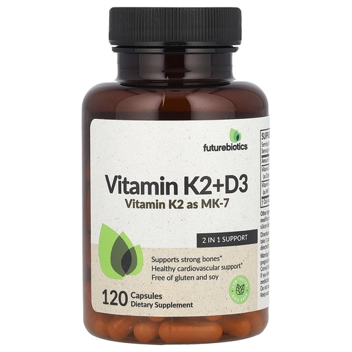 [BRSWYFQYPIBQEGT4] Futurebiotics Vitamin K2 + D3, 120 Capsules