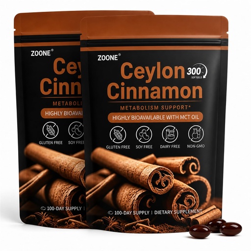 [BRSRY2QNPJ5BO2DG] Ceylon Cinnamon with MCT Oil Supplements, Herbal Extract, 2 Bags | Cinnamon Supplements with Oil-Based Formula; Low Coumarin; Gluten Free; Sugar Free; Long-lasting Value for Overall Wellness