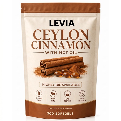 [BRSRY2QNCN7QE3LJ] Levia Ceylon Cinnamon Capsules with MCT Oil, Cinnamomum Verum Supplement for Metabolism Support, Antioxidant Support, Natural Cinnamon Extract, 300 Capsules