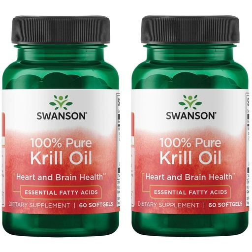 [BRSRECAQOJ7AO2D6] Swanson 100% Pure Krill Oil 500 Milligrams 60 Sgels (2 Pack)