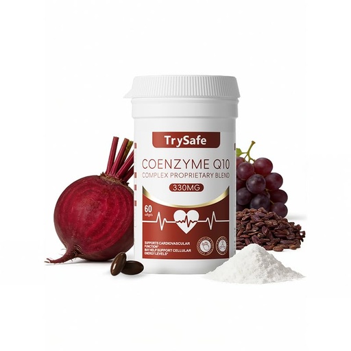 [BRSRGYLRCUHQAYLA] 5-in-1 630mg Coenzyme Q10 Complex Proprietary Blend with Grape Seed Extract, Beetroot, Resveratrol & PQQ - Support Cardiovascular Function* & Myocardial Cell*, Maintain Heart Health*