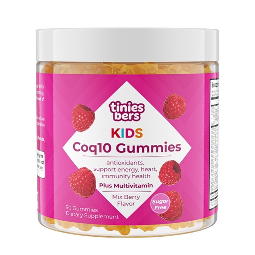 [BRSRGBD2PIDQA2D2] Tinies bers Coq10 Gummies for Kids, 100mg Ubiquinone with Multivitamins, Methyl Vitamin B12, Support Energy Production, Heart Health, Antioxidant, Daily Support, Vegan, Sugar Free, Pectin, Berry, 90