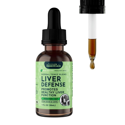 [BRSWIYT3AYDAEFQ5] Animal Essentials Liver Defense Liver Support for Dogs & Cats, 1 fl oz - Made in USA, Dandelion & Milk Thistle