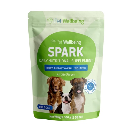 [BRSWGCY2DMNQ4HLG] Pet Wellbeing Spark Daily Nutritional Greens Superfood for Dogs - Vet-Formulated & NASC Certified, Probiotics, Prebiotics, Digestive Enzymes, Amino Acids, Antioxidants, Vitamin D, Spirulina - 100 g