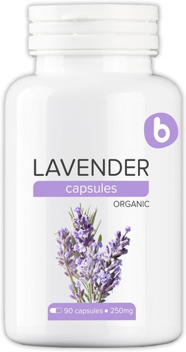 [BRSWGZIHBEOQYHLH] Organic Lavender Capsules - Lavender Pills for Relaxation and Balance - Supports Calm Mind and Body - Natural Supplement - Non-GMO, Gluten-Free – 90 Vegan Capsules
