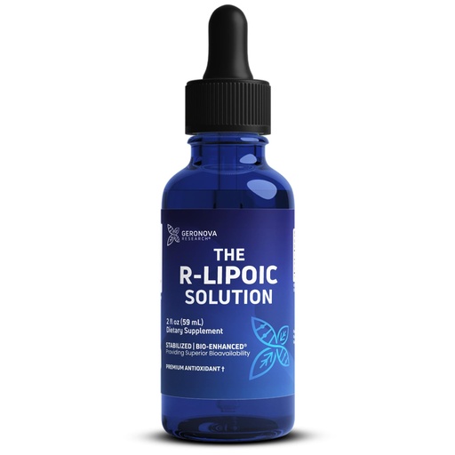 [BRSRMFTQBFYGE33A] Geronova Research® The R-Lipoic Solution, 2 fl oz | Potassium-Stabilized R-Lipoic Acid Liquid - Nerve Health and Cellular Balance - Fast-Absorbing RLA Drops