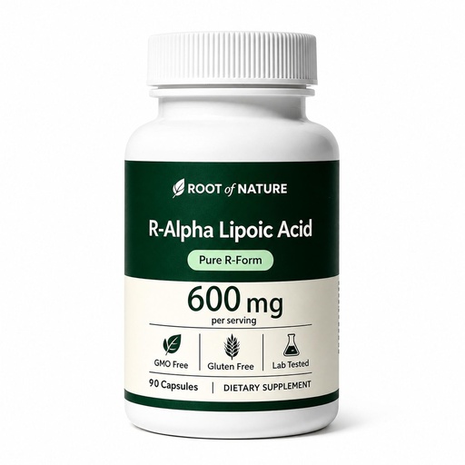 [BRSRYZARC4IAOHTB] Root of Nature R-Alpha Lipoic Acid 600 mg with Coconut Oil, Alpha Lipoic Acid Supplement Antioxidant Formula