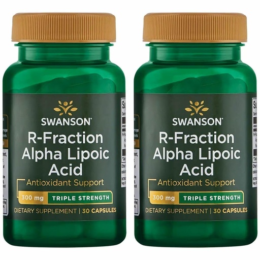 [BRSRMEICDEBQEFIU] Swanson Triple Strength R-Fraction Alpha Lipoic Acid - Promotes Healthy Blood Pressure & Delivers Essential Nutrients - (30 Capsules, 300mg Each) (2 Pack)