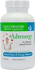 [BRSWYYAQAQPQOF3P] Adrenergy Best Process Alkaline — Natural Adrenal Support with Adrenal Gland Extract, Adaptogens, Vitamins & Minerals