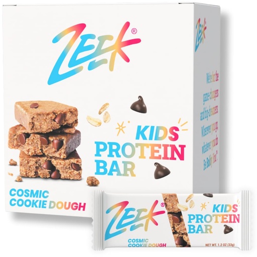 [BRSWGZ32BMNQMCAU] ZEEK BAR - Kids Protein Bars - 6g Protein - All Natural, Non-GMO, Gluten Free - Cosmic Cookie Dough, 12 Count - New & Improved Formula!