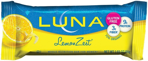 [BRSWIYT2OEBBE3TE] CLIF BAR LUNA BAR,OG3,LEMON ZEST, 1.69 OZ | bike-handlebars