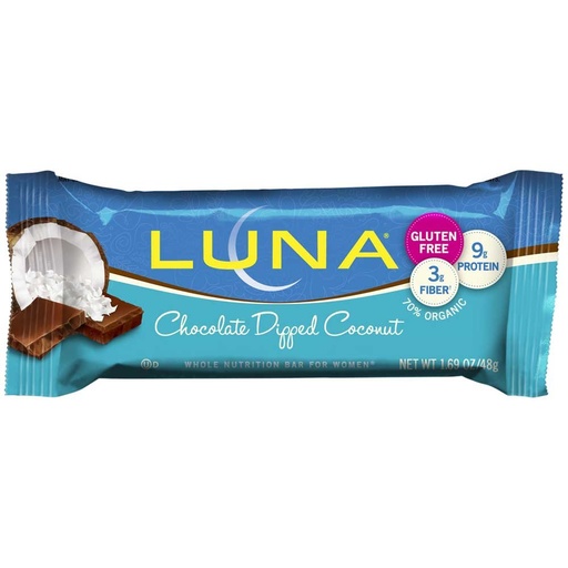 [BRSWIHACCMPQAAD6] Luna Chocolate Dipped Coconut Nutrition Snack Bar, 1.7 Ounce -- 240 per case.