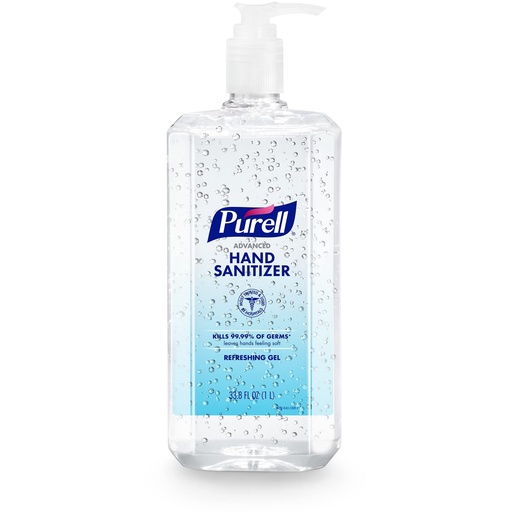 [BRSWYZL6PN4AEDLH] PURELL Advanced Hand Sanitizer Refreshing Gel, Clean Scent, 1 Liter Pump Bottle (Pack of 1) - 9632-04-CMR