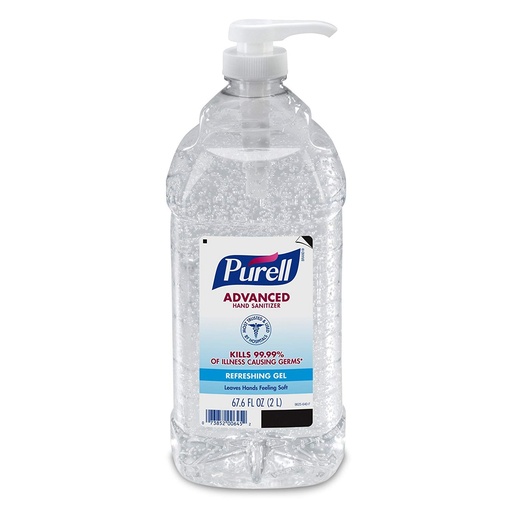 [BRSWKEAGCQHQICTU] Purell Advanced 9625-02-EC Hand Sanitizer Refreshing Gel, cl Scent, 2 L, Tabletop Pump Bottle, 2-Pack