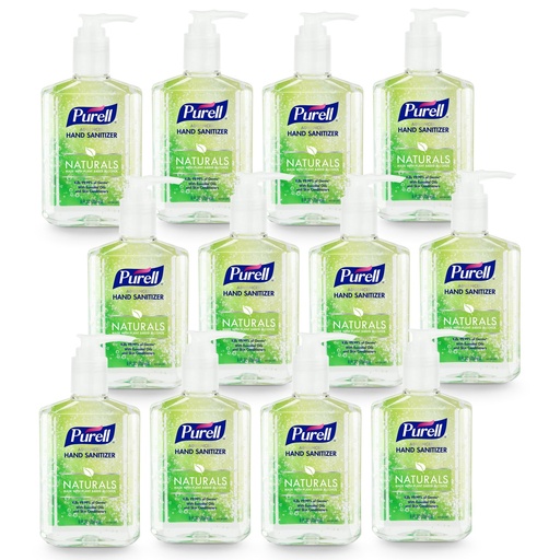 [BRSWECQZCIFBAH3V] PURELL Advanced Hand Sanitizer Naturals with Plant Based Alcohol, Citrus Scent, 8 fl oz Pump Bottle (Pack of 12) - 9626-12-CMR