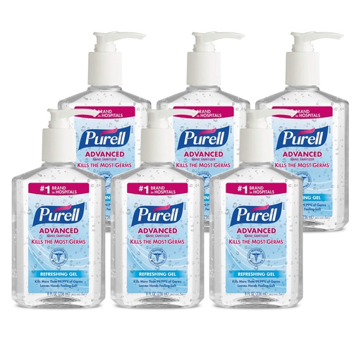 [BRSWIGIFCR6QIFL2] PURELL Advanced Hand Sanitizer Refreshing Gel, 9652-04-EC, 8 Fl Oz Pump Bottles, Pack of 6