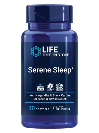 [BRSROH35OENAKFY3] Life Extension Serene Sleep – Ashwagandha, Black Cumin – Sleep Supplement, Calm, Relaxation, Sleep Support Without Melatonin – Once-Daily, Gluten-Free, Non-GMO – 30 Softgels