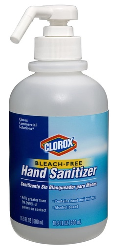 [BRSWIY32AADRWFDY] Clorox Commercial Solutions Hand Gel Sanitizer with Pump, 16.9 Fl Oz, Aloe Vera and Vitamin E, Kills 99.999% of Germs, Bleach-Free, Non-Sticky, For Commercial and Professional Use