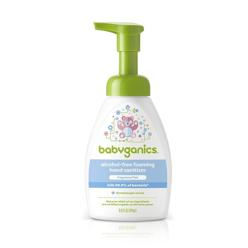 [BRSWIHQ2BV6AY2LM] Babyganics Alcohol-Free Foaming Hand Sanitizer, Pump Bottle, Fragrance Free, 8.45 oz, Packaging May Vary