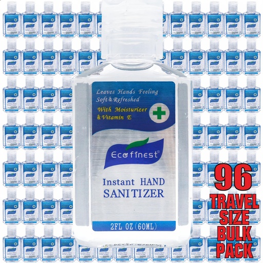 [BRSWGZD2C4BW2ET3] BushKlawz EcoFinest 2oz Hand Sanitizer Bulk Pack 96 PIECE No Rinse 75% Alcohol Travel Size Individual (BULK 96 PACK) NDC 54237-001-01