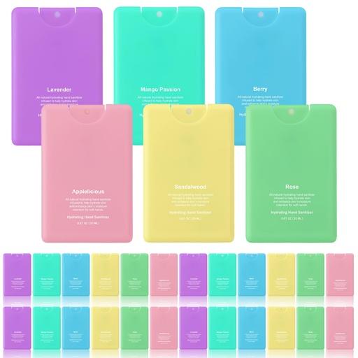 [BRSREGAPBMHRSGTB] Dansib 24 Pack Hand Sanitizer Spray Bulk Travel Size Hand Sanitizer Employee Coworker Team Teacher Appreciation Gift Mini Pocket Spray Gifts for Women Student School Outdoor(Macaron Colors,Simple)