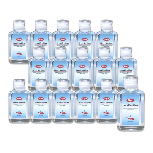 [BRSRMFALDEFBQHLD] SIPA Hand Sanitizer Travel Size 2oz/ 60 ml, Flip Cap Bottle, Bulk Travel Size, Soothing Gel with Aloe and Vitamin E (Pack of 16)