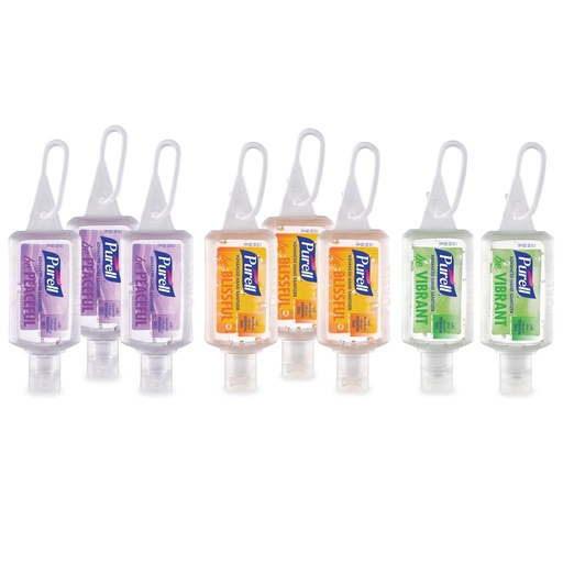[BRSWEC34BEHREA32] Purell Advanced Hand Sanitizer Gel Infused with Essential Oils, Scented Variety Pack, 1 fl oz Travel Size Flip Cap Bottles with JELLY WRAP Carrier (Pack of 8), 3900-09-ECME17